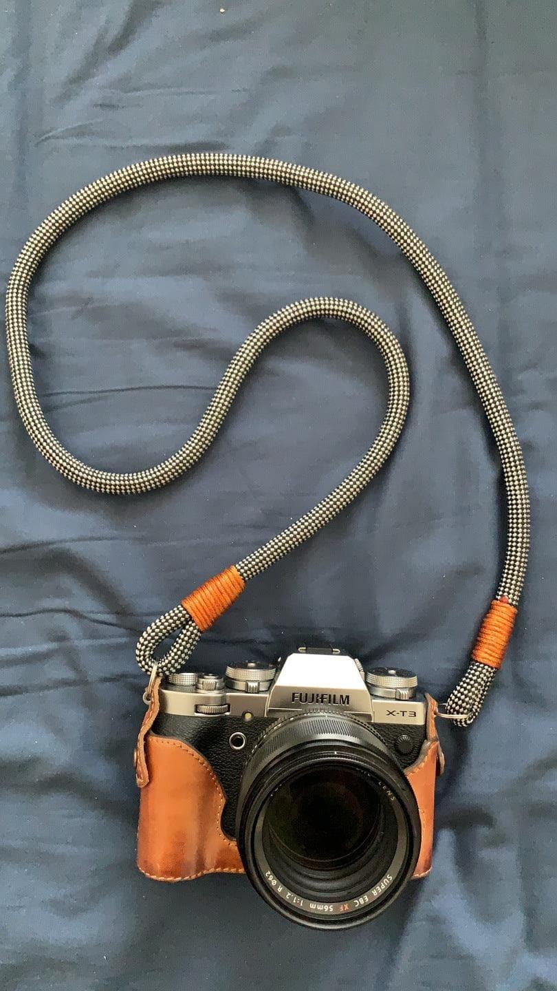 Checkered Black/Silver Acrylic Camera Strap - Image 3