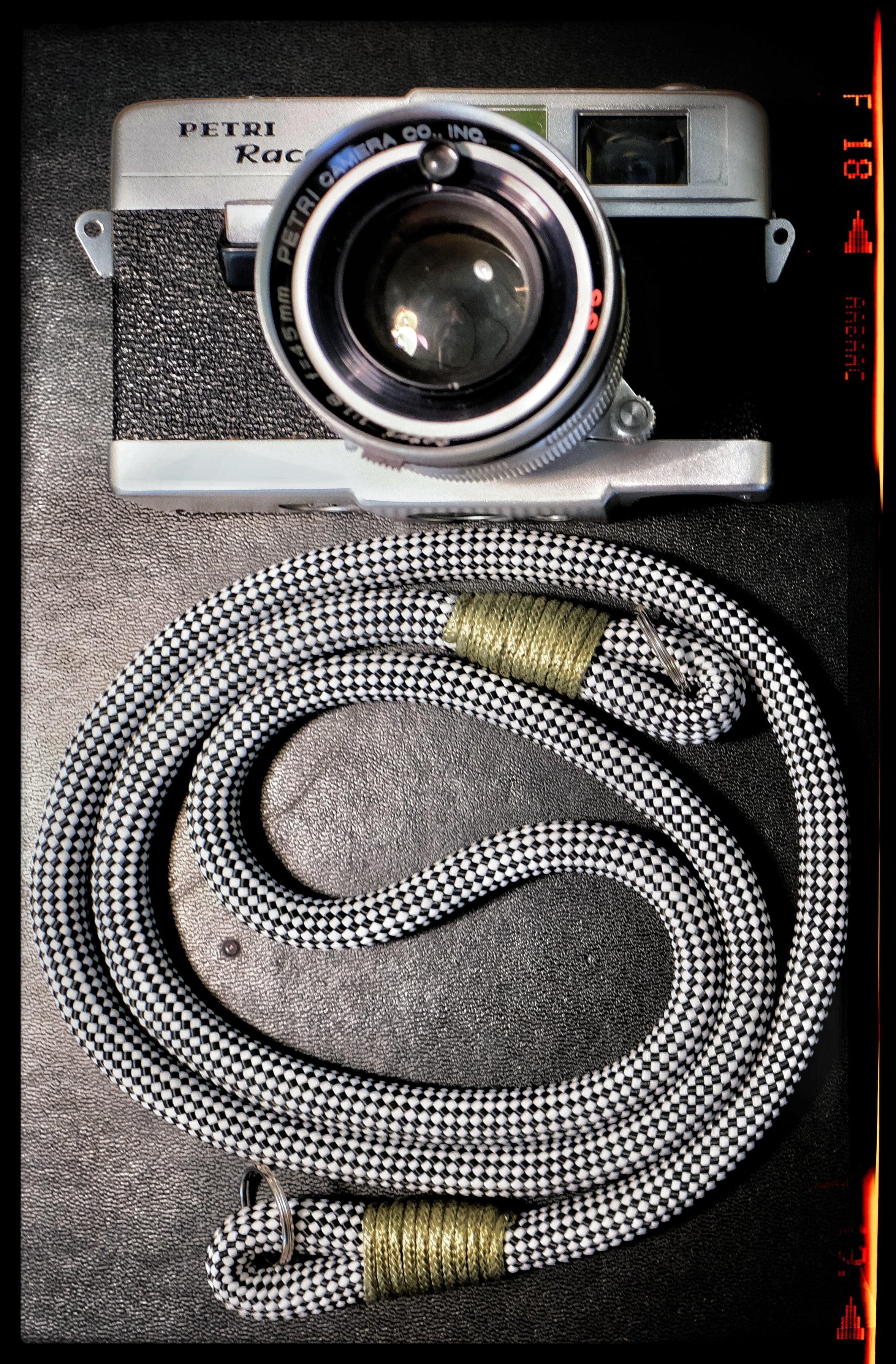 Checkered Black/White Acrylic Camera Strap