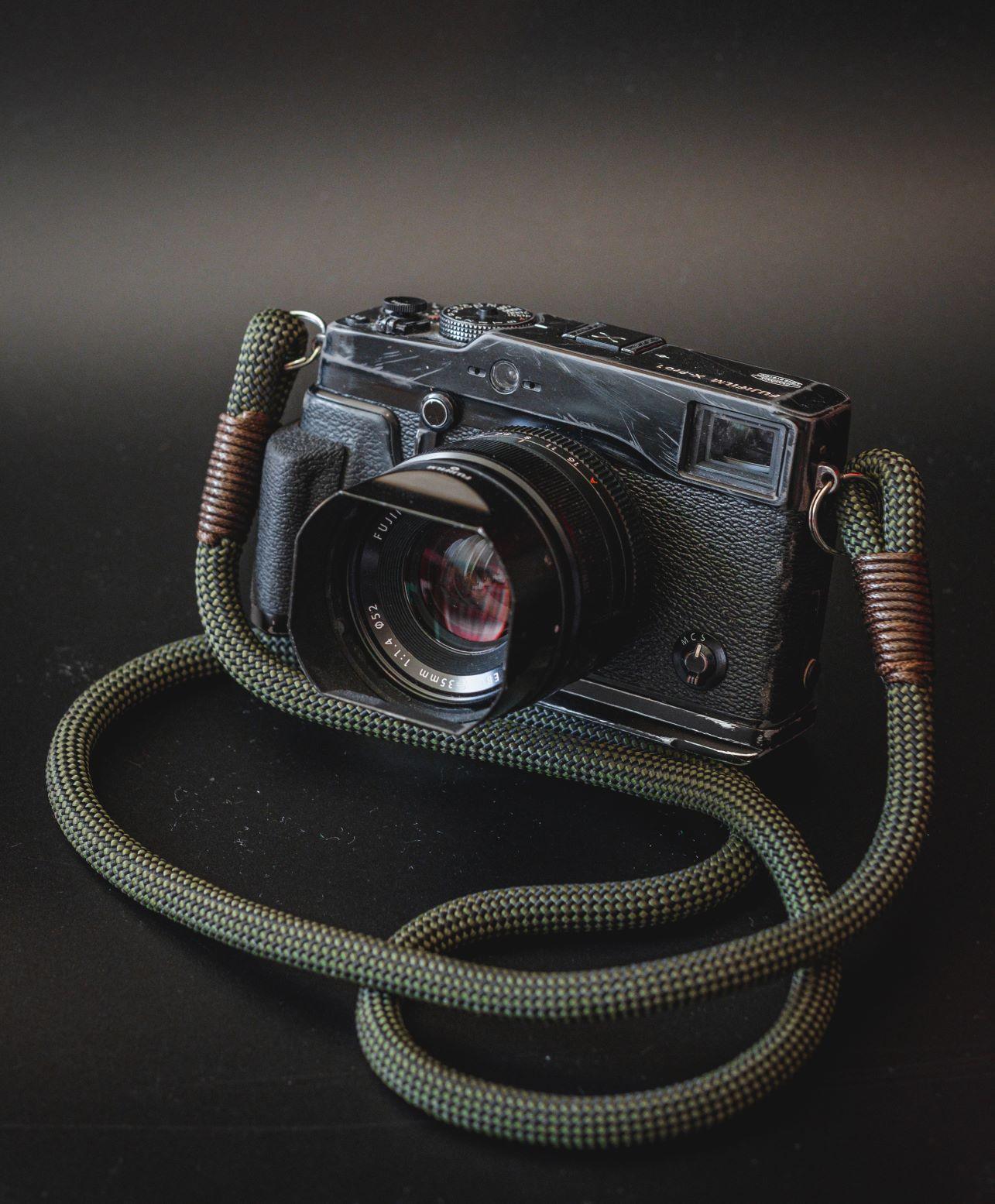 Checkered Olive/Black Camera Strap