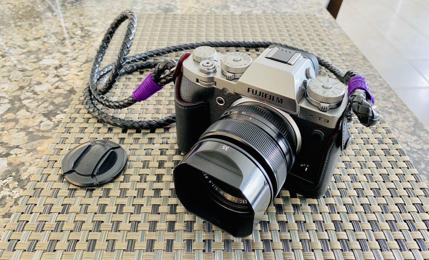 Real Leather Black Braided Camera Strap Round 8mm - Image 6